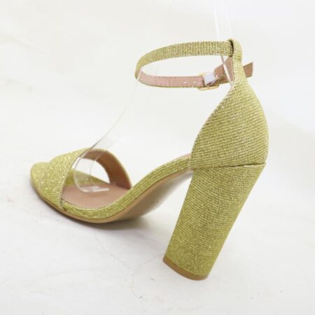 Gold Glitter Low Heeled Sandal